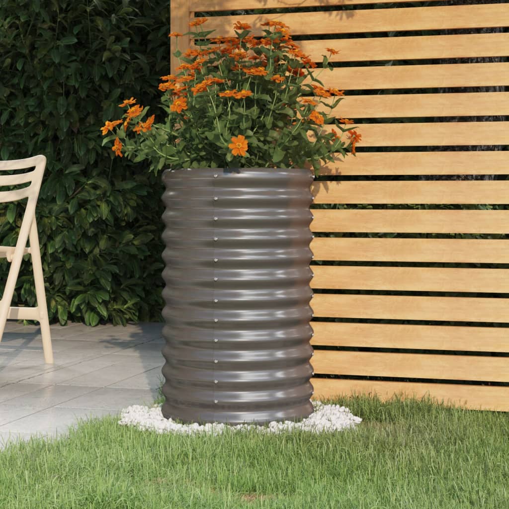 Jardinera acero galvanizado antracita 40x40x36 cm