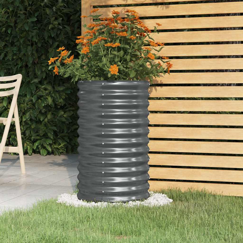 Jardinera acero galvanizado antracita 40x40x36 cm