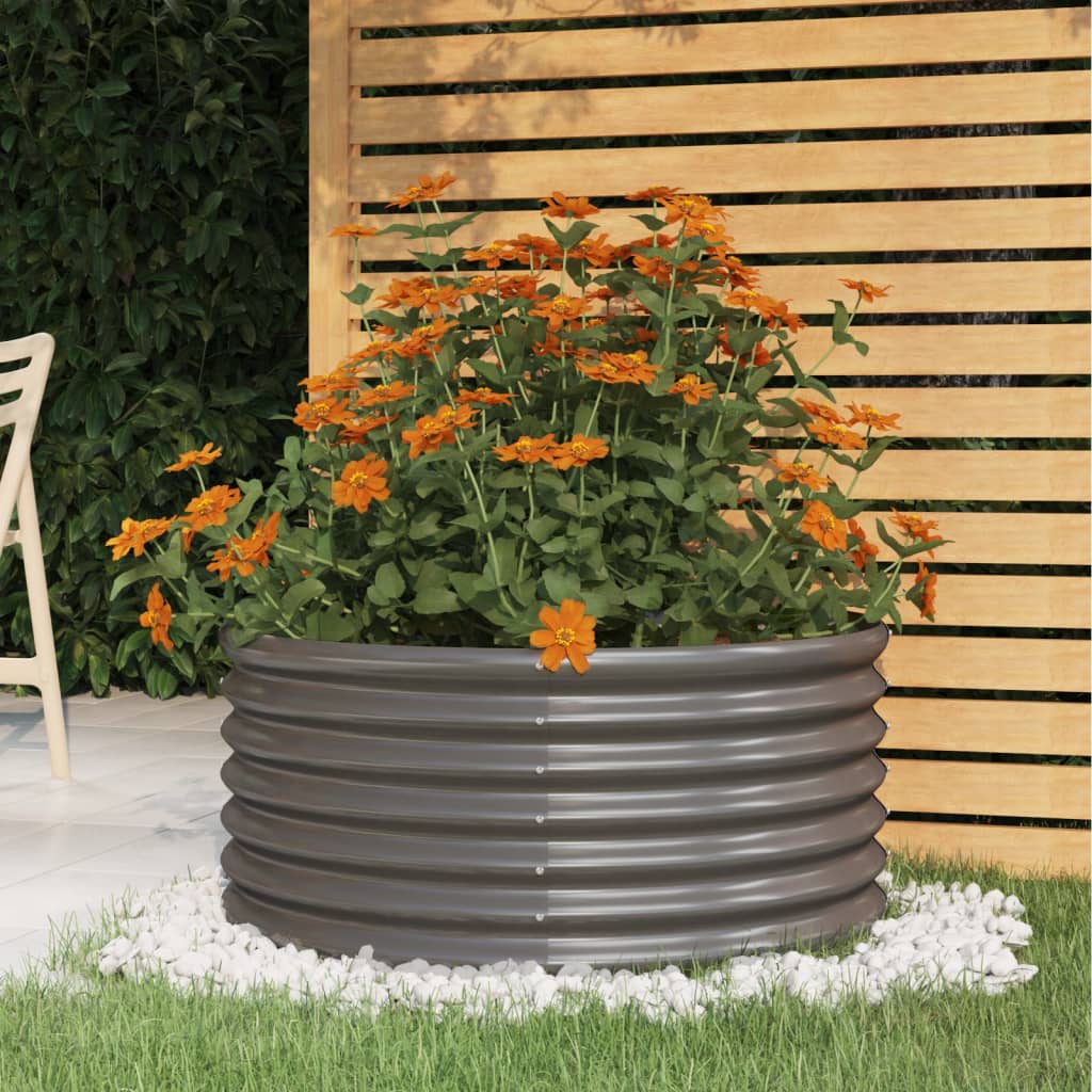 Jardinera acero galvanizado antracita 40x40x36 cm