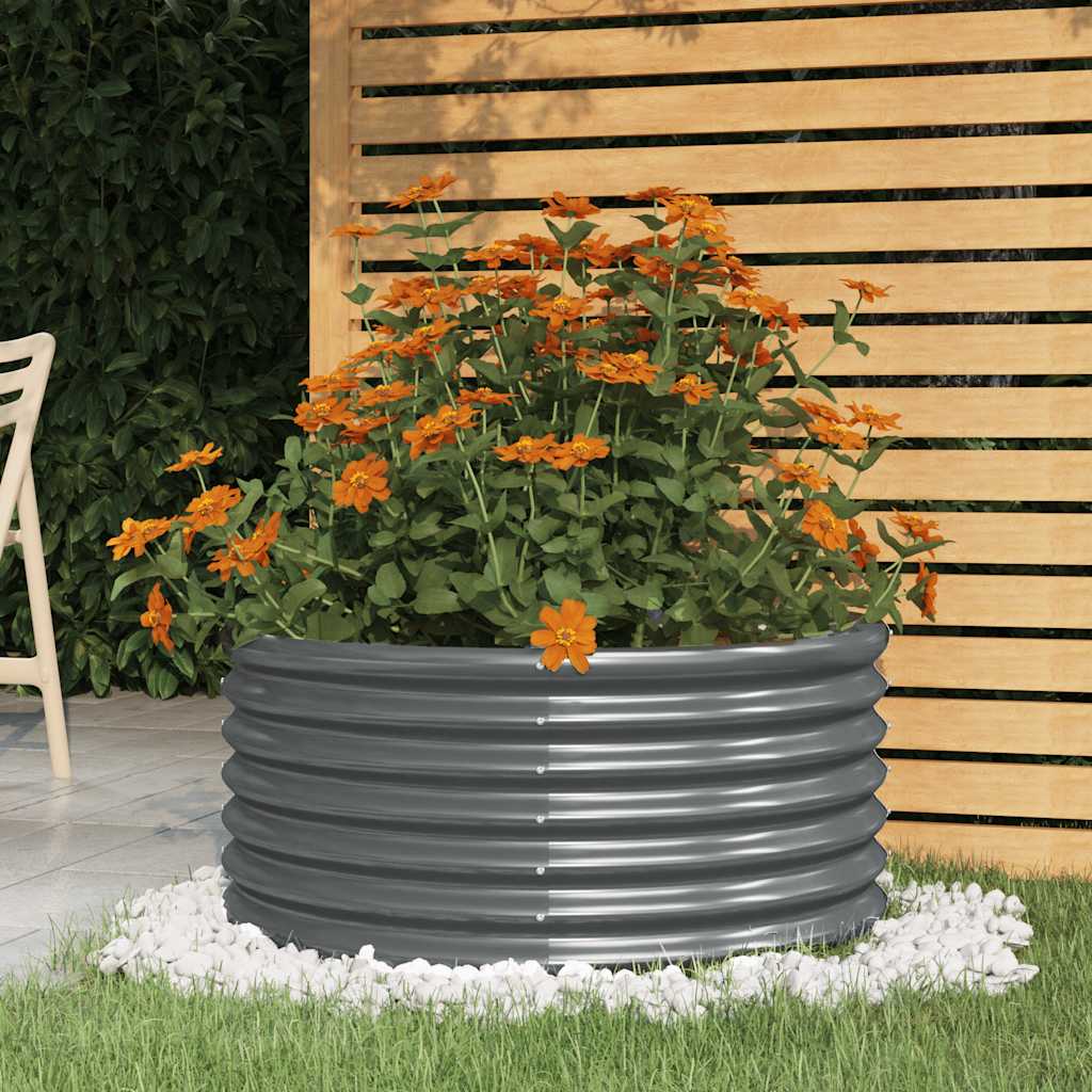 Jardinera acero galvanizado antracita 40x40x36 cm