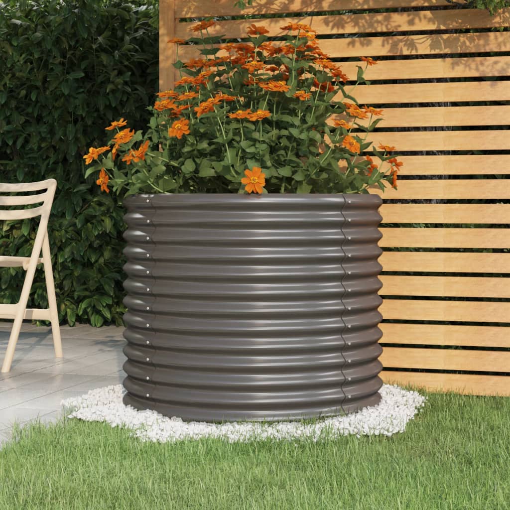 Jardinera acero galvanizado antracita 40x40x36 cm