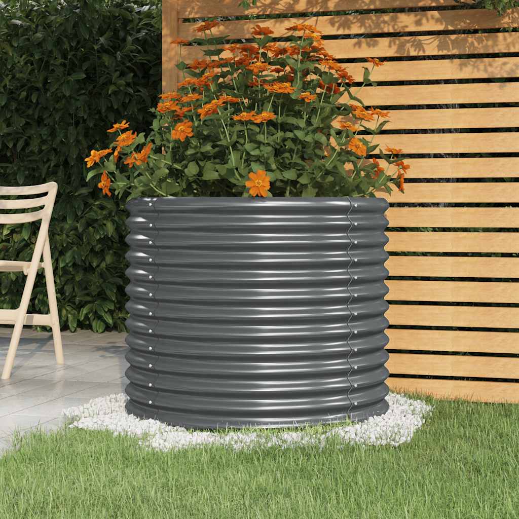 Jardinera acero galvanizado antracita 40x40x36 cm