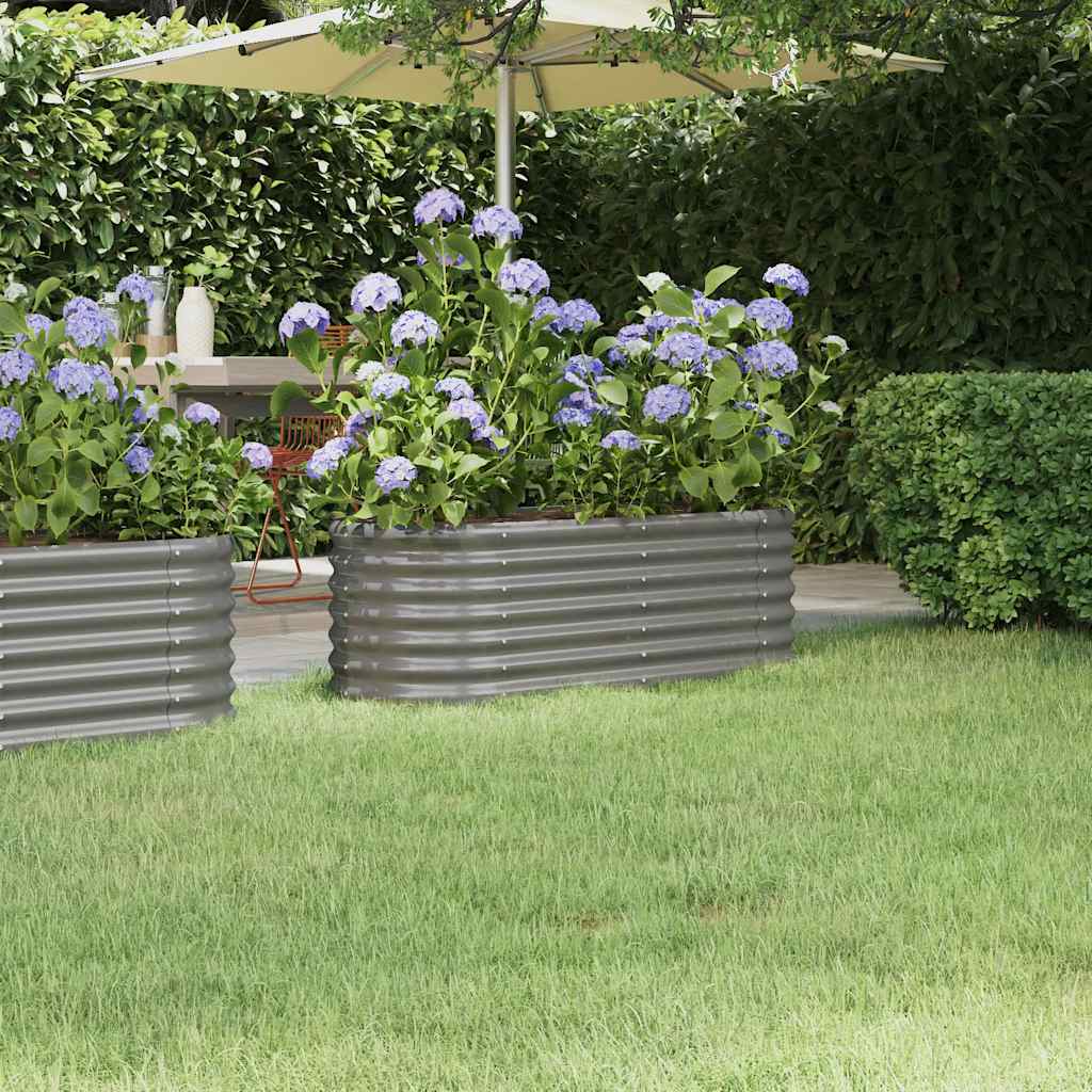 Jardinera acero galvanizado gris 140x140x68 cm