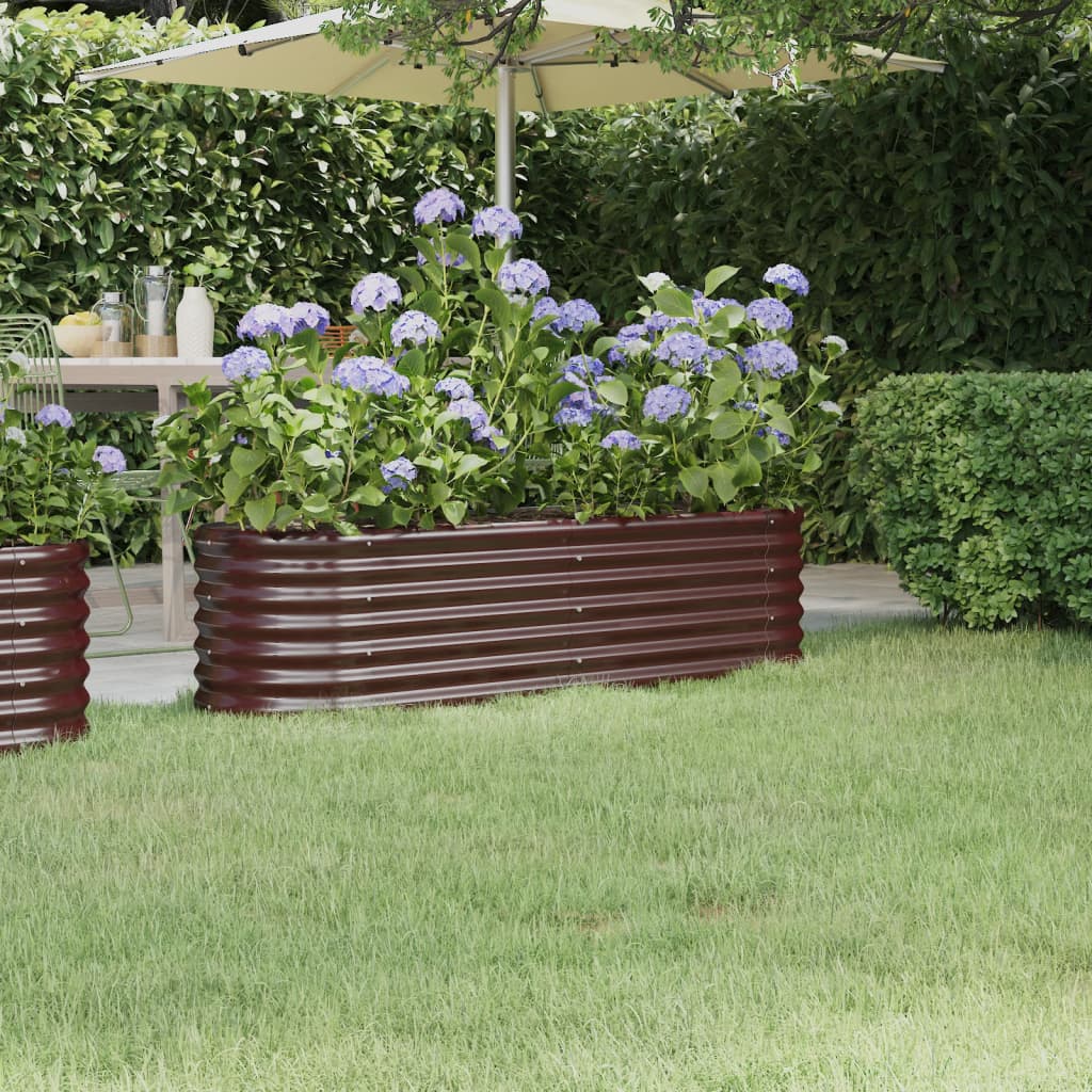 Jardinera arriate acero galvanizado antracita 322x100x68cm