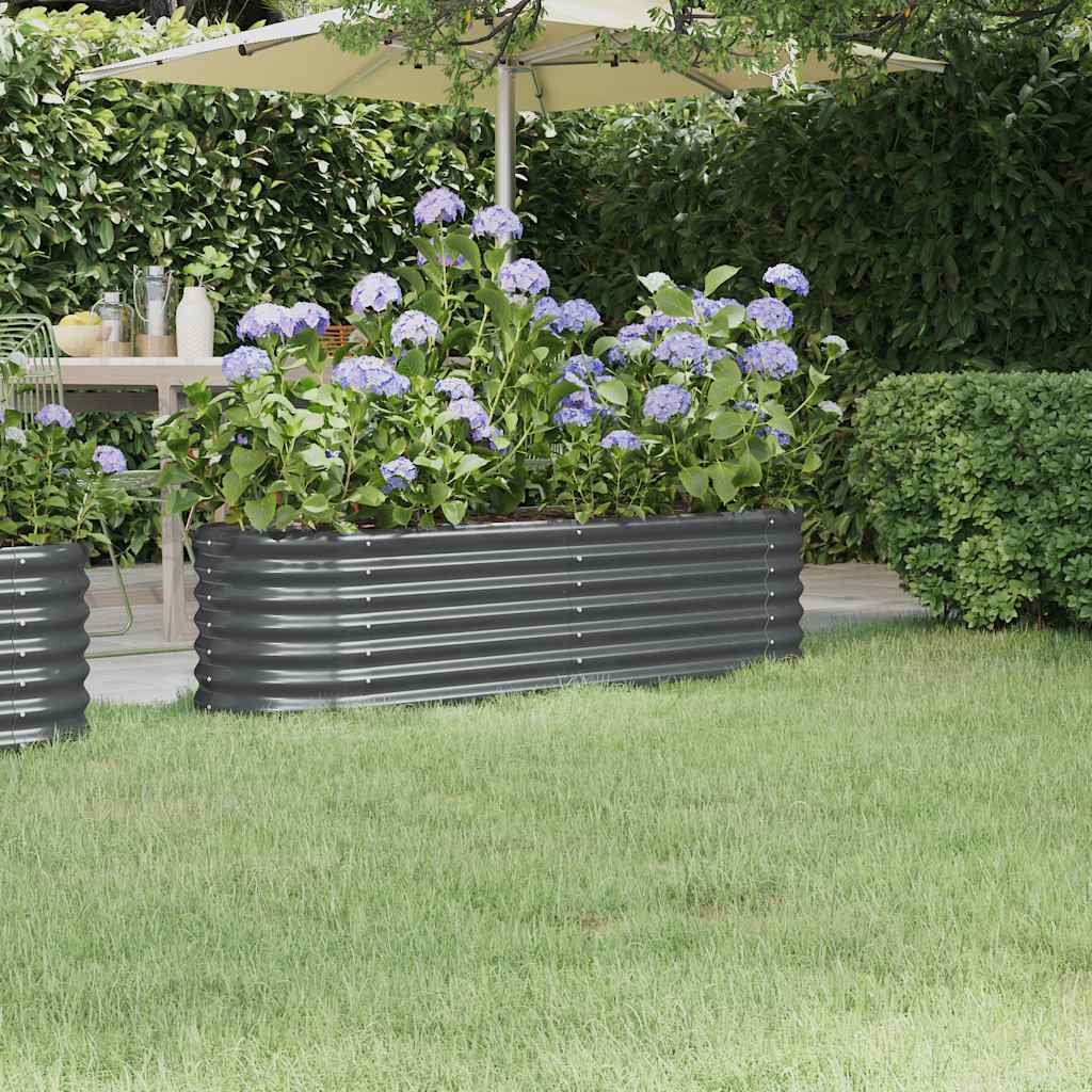 Jardinera acero galvanizado gris 140x140x68 cm