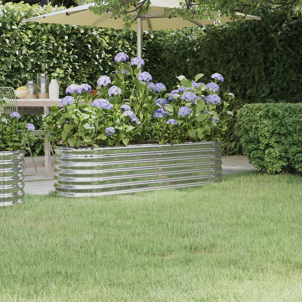 Jardinera acero galvanizado gris 140x140x68 cm