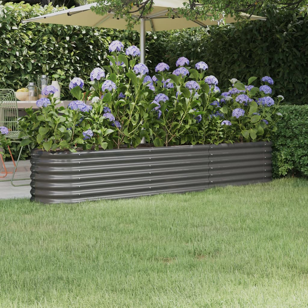 Jardinera acero galvanizado gris 140x140x68 cm