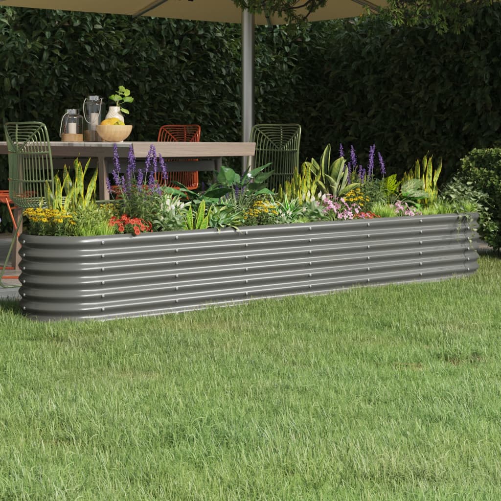 Jardinera acero galvanizado gris 140x140x68 cm