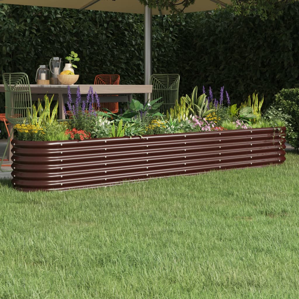 Jardinera arriate acero galvanizado antracita 322x100x68cm