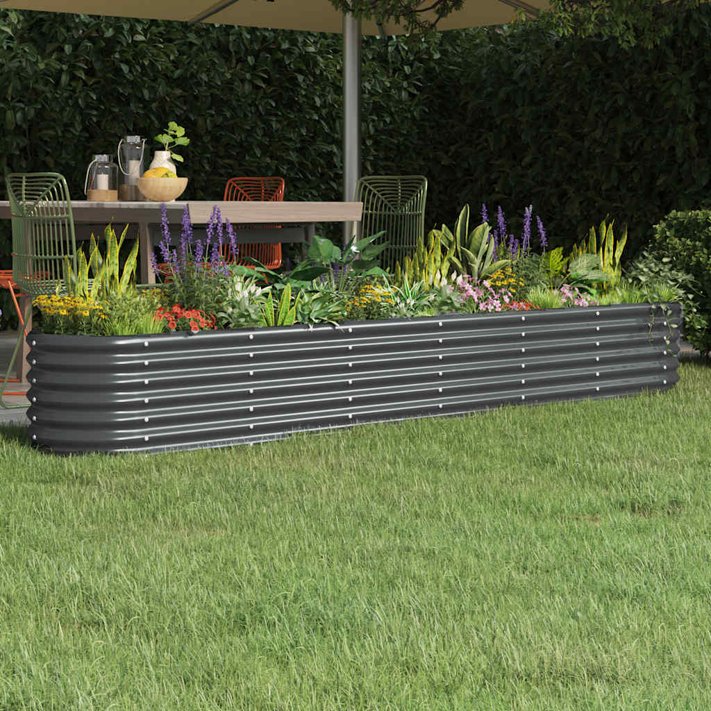Jardinera acero galvanizado gris 140x140x68 cm
