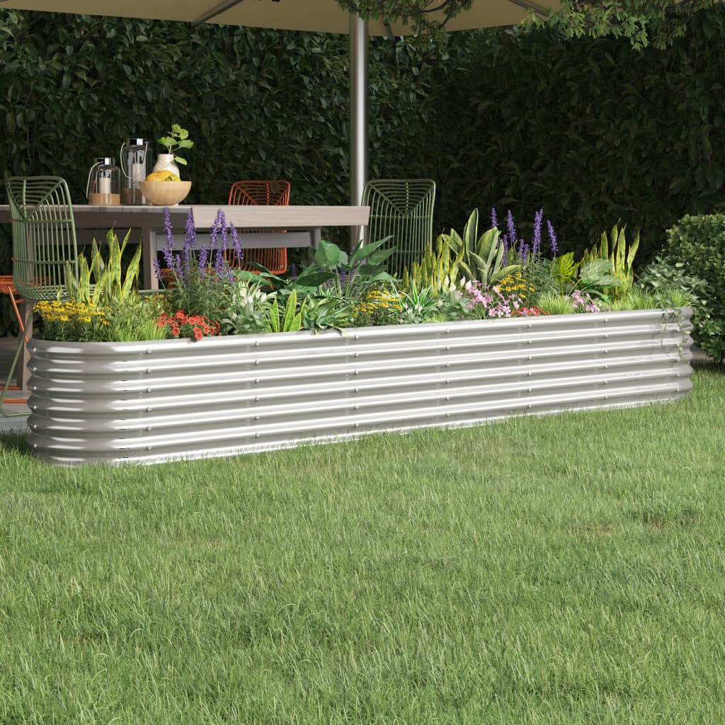 Jardinera acero galvanizado gris 140x140x68 cm