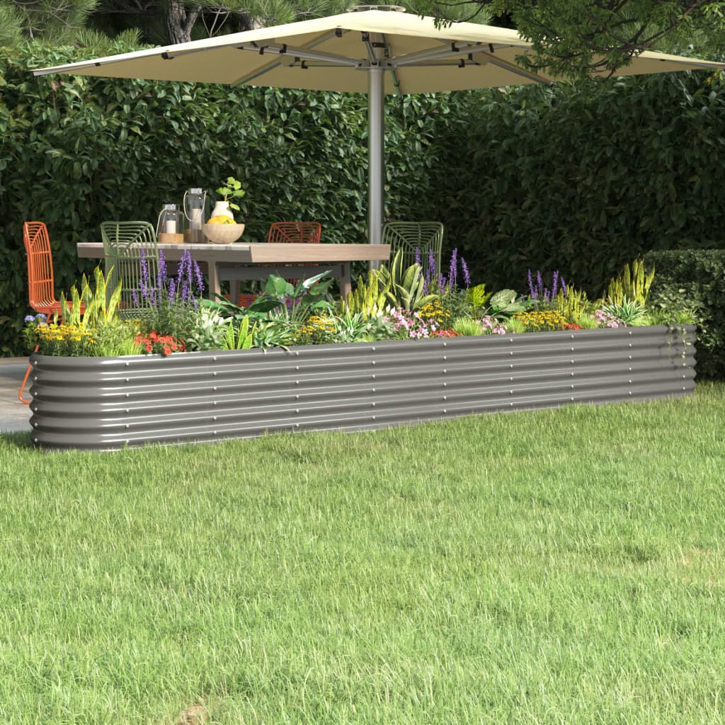 Jardinera acero galvanizado gris 140x140x68 cm