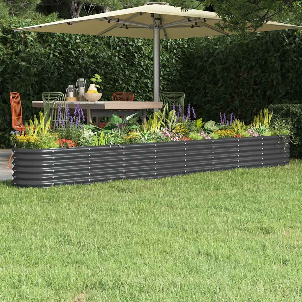 Jardinera acero galvanizado gris 140x140x68 cm