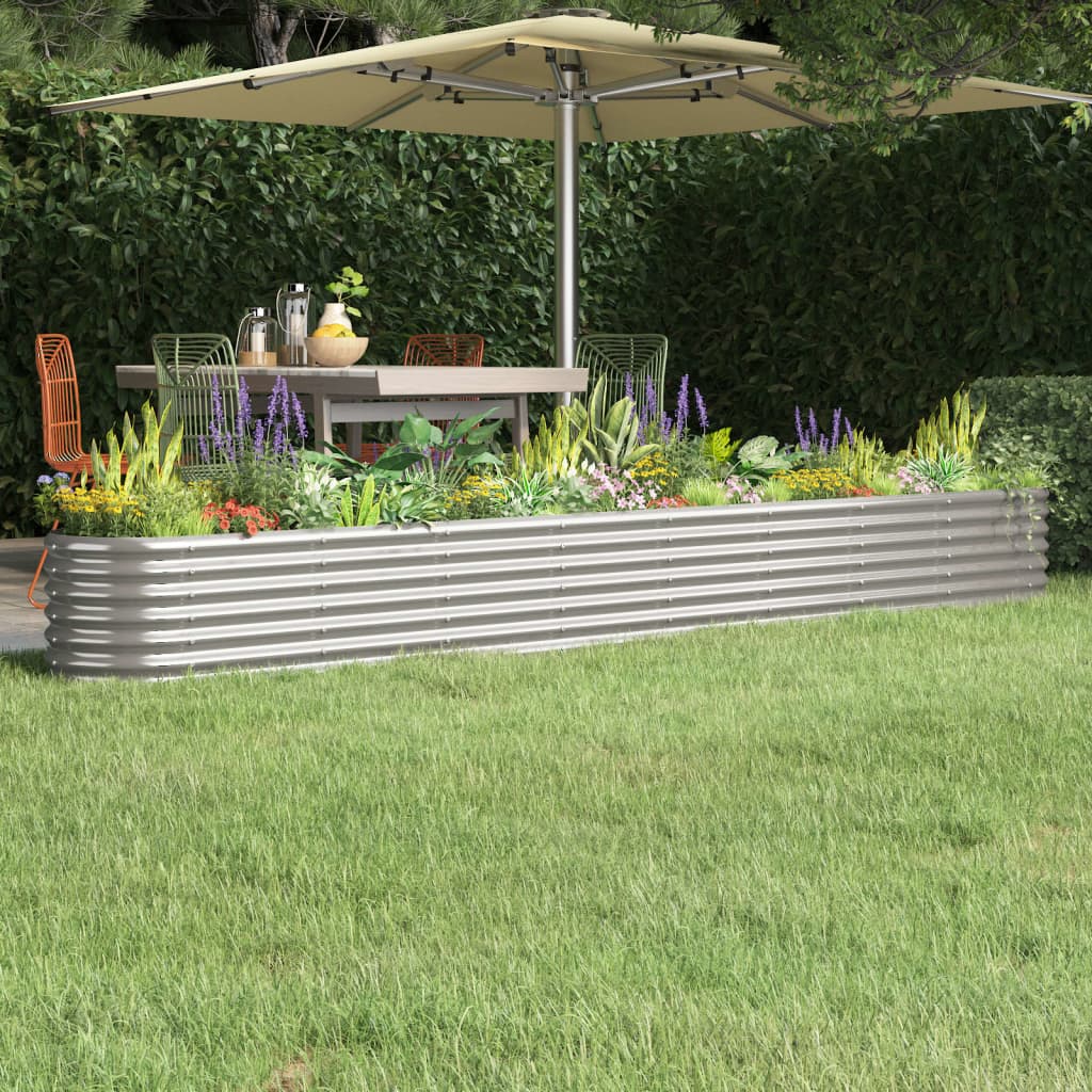 Jardinera acero galvanizado gris 140x140x68 cm