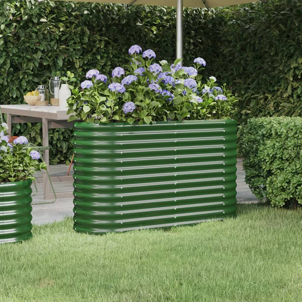 Jardinera acero galvanizado gris 140x140x68 cm