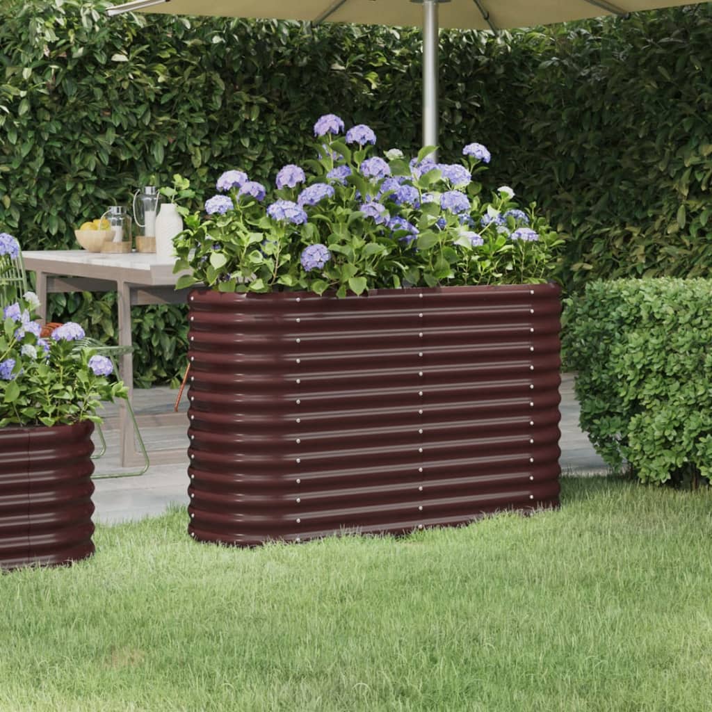Jardinera arriate acero galvanizado antracita 322x100x68cm