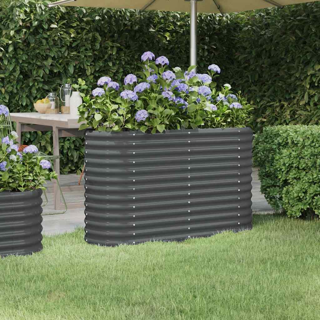 Jardinera acero galvanizado gris 140x140x68 cm