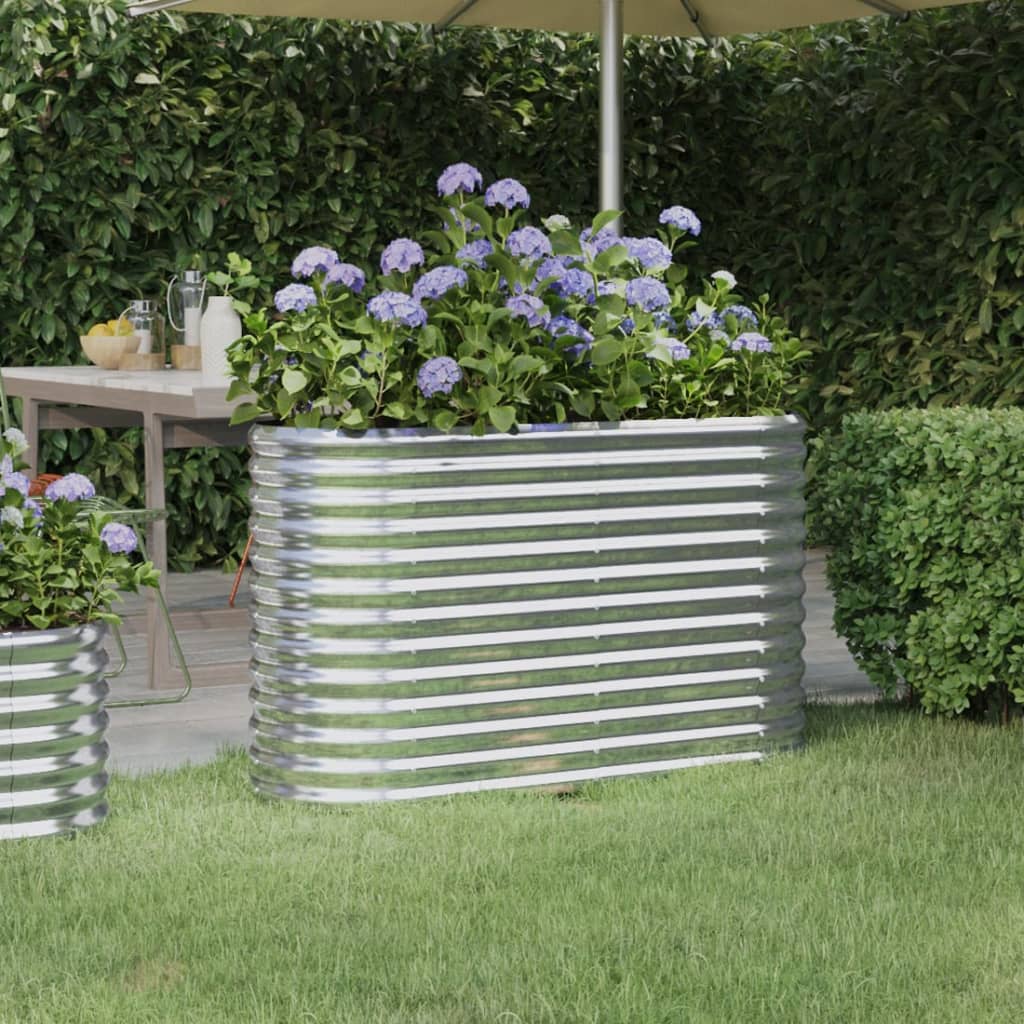 Jardinera acero galvanizado gris 140x140x68 cm