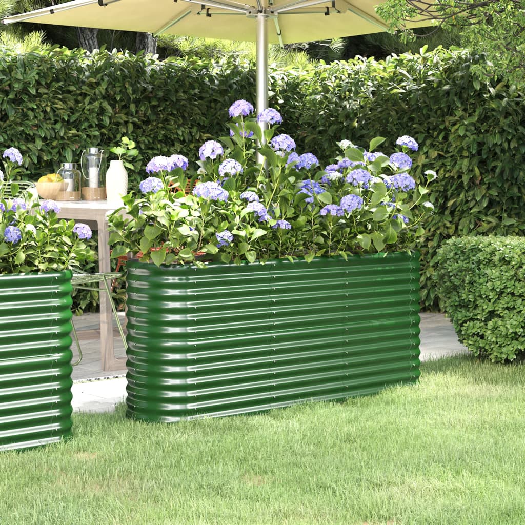 Jardinera acero galvanizado gris 140x140x68 cm