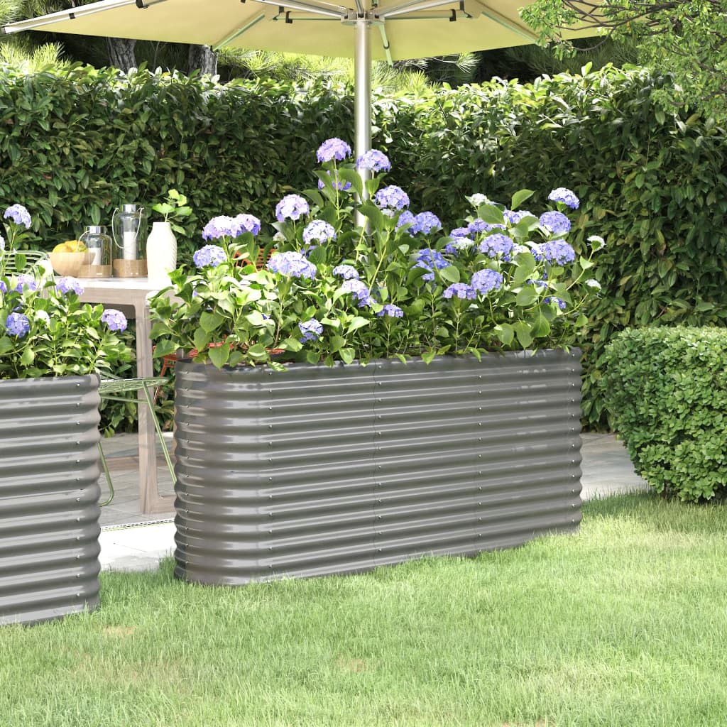 Jardinera acero galvanizado gris 140x140x68 cm