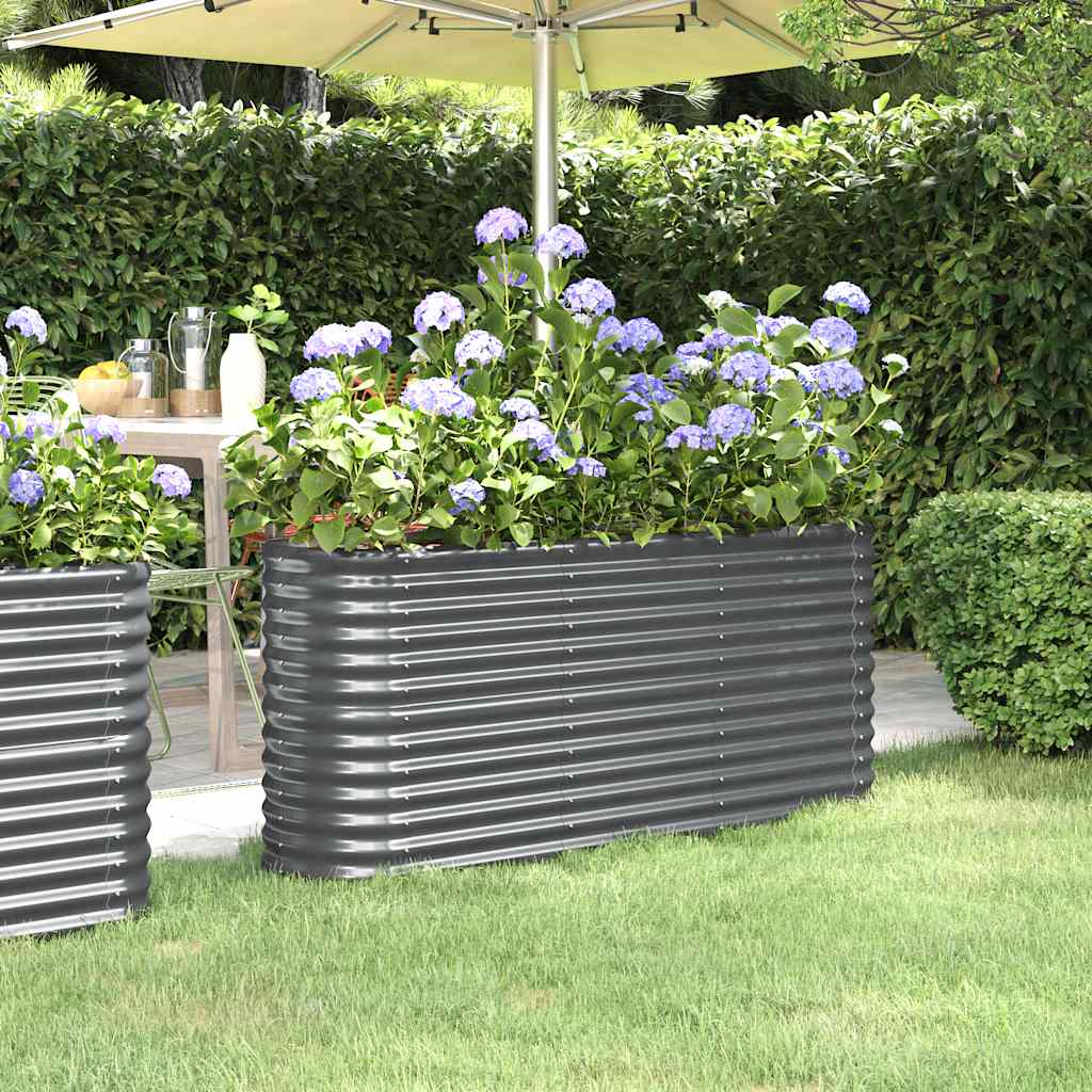 Jardinera acero galvanizado gris 140x140x68 cm