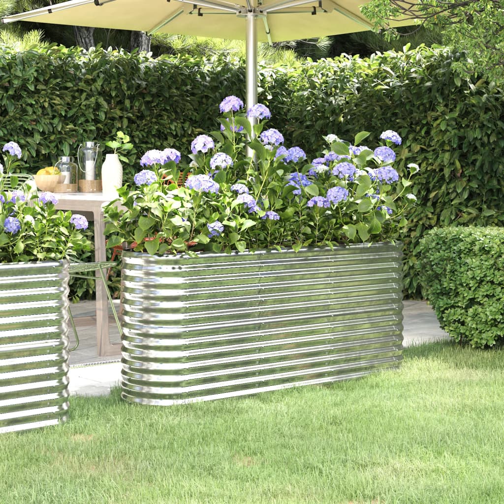 Jardinera acero galvanizado gris 140x140x68 cm