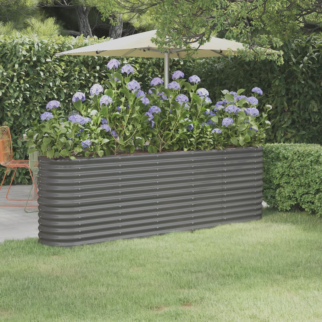 Jardinera acero galvanizado gris 140x140x68 cm