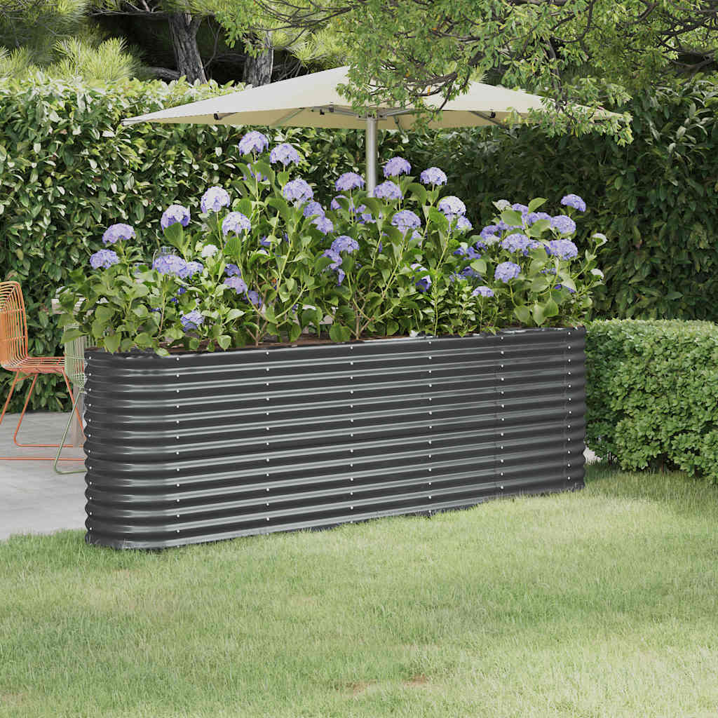 Jardinera acero galvanizado gris 140x140x68 cm