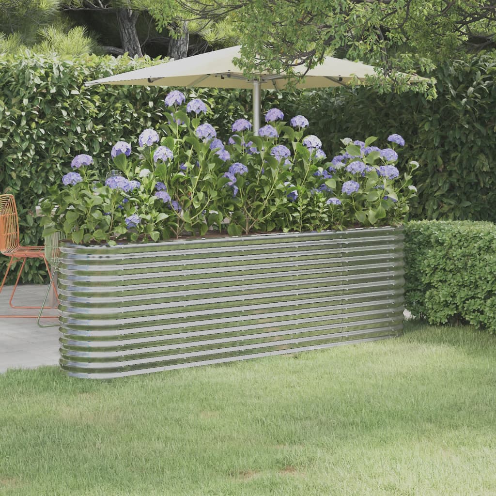 Jardinera acero galvanizado gris 140x140x68 cm