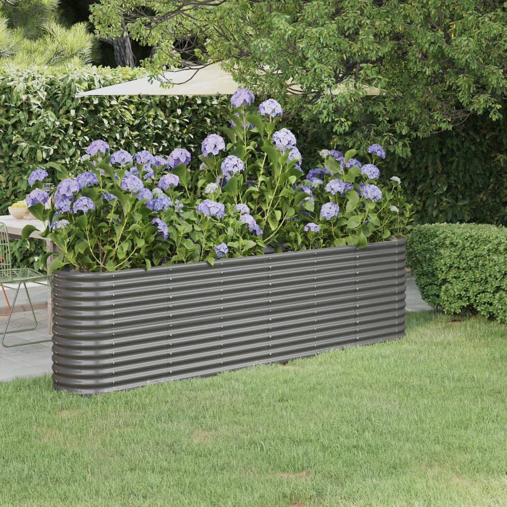 Jardinera acero galvanizado gris 140x140x68 cm