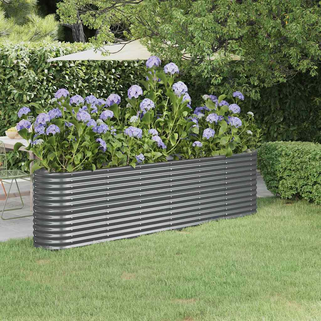 Jardinera acero galvanizado gris 140x140x68 cm