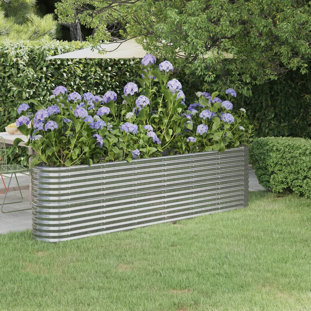 Jardinera acero galvanizado gris 140x140x68 cm