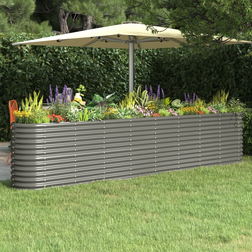 Jardinera acero galvanizado gris 140x140x68 cm