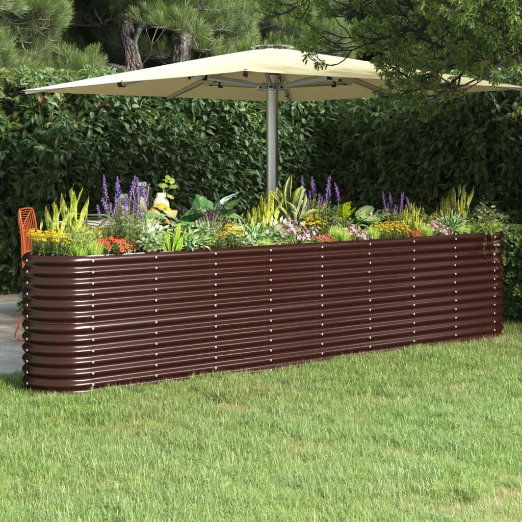Jardinera arriate acero galvanizado antracita 322x100x68cm