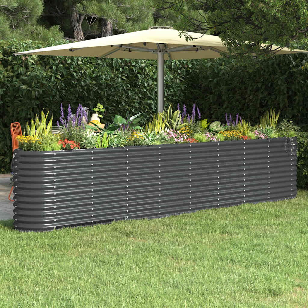 Jardinera acero galvanizado gris 140x140x68 cm