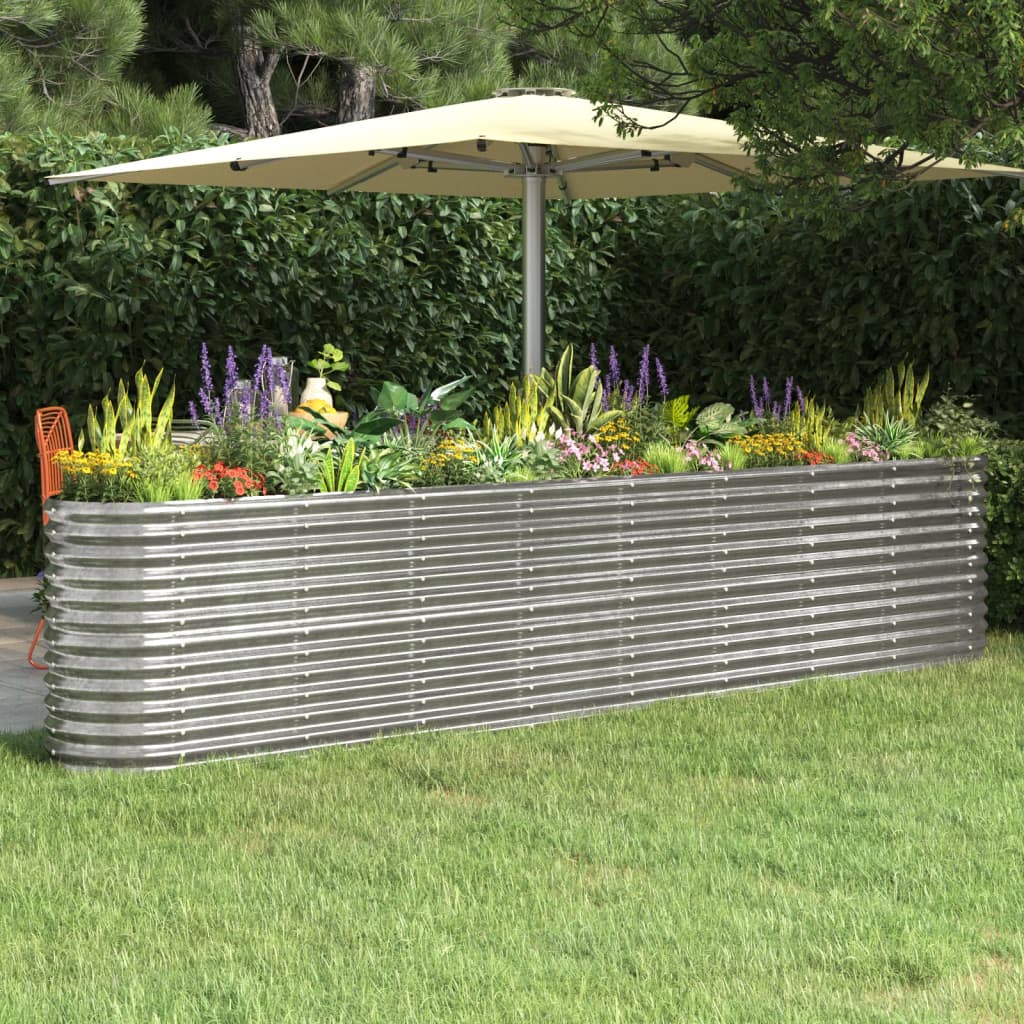 Jardinera acero galvanizado gris 140x140x68 cm