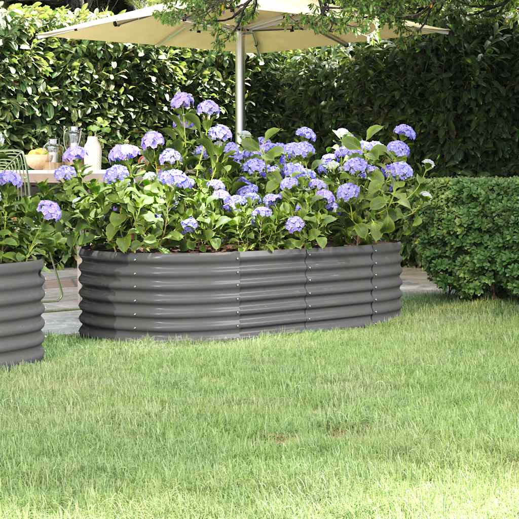 Jardinera acero galvanizado gris 140x140x68 cm