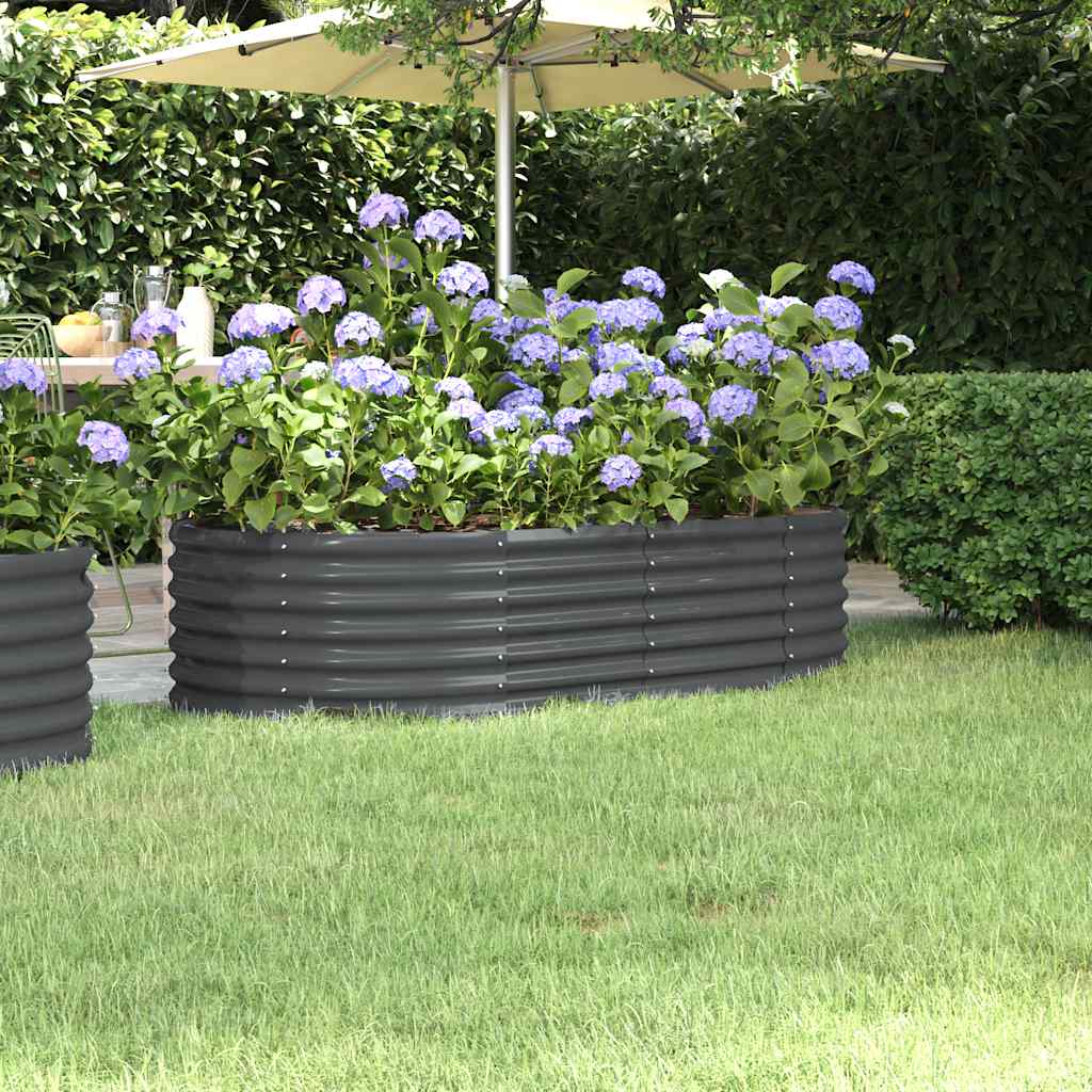 Jardinera acero galvanizado gris 140x140x68 cm
