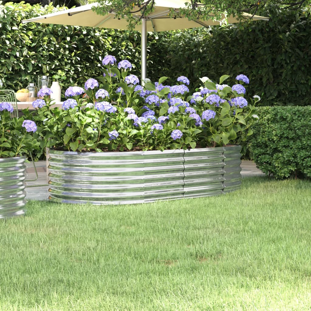 Jardinera acero galvanizado gris 140x140x68 cm