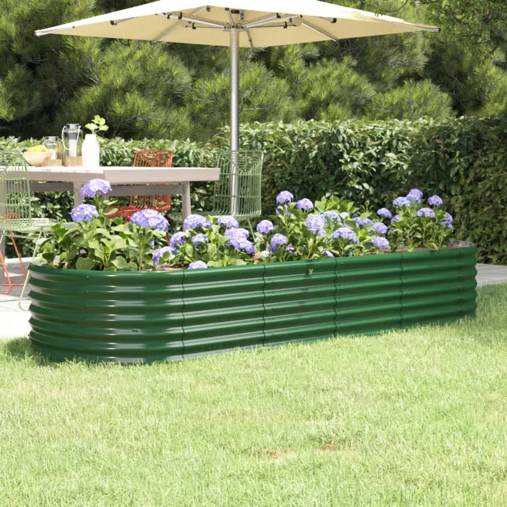 Jardinera acero galvanizado gris 140x140x68 cm