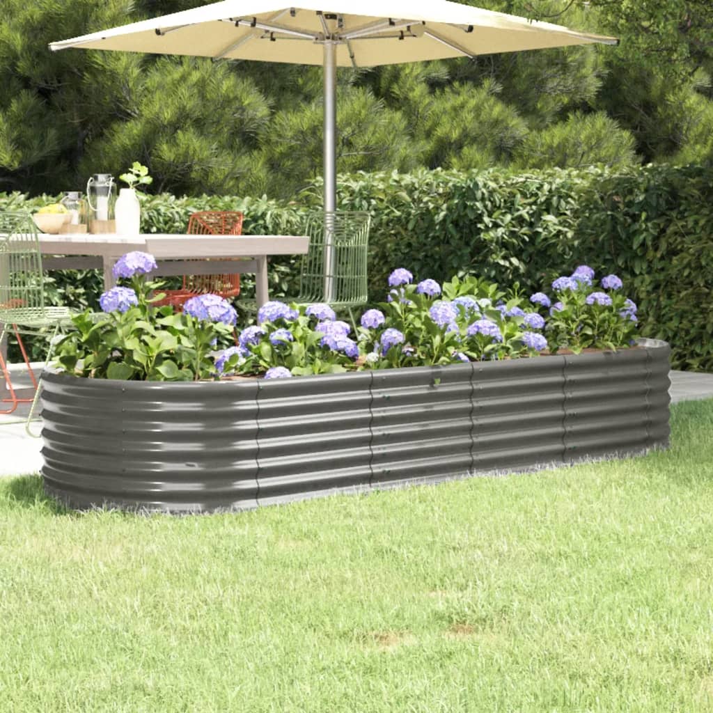 Jardinera acero galvanizado gris 140x140x68 cm