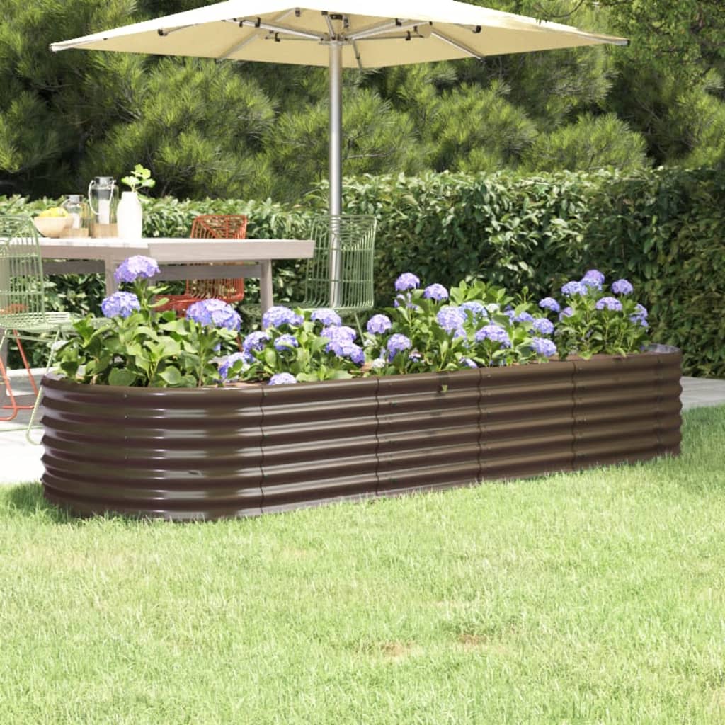 Jardinera arriate acero galvanizado antracita 322x100x68cm