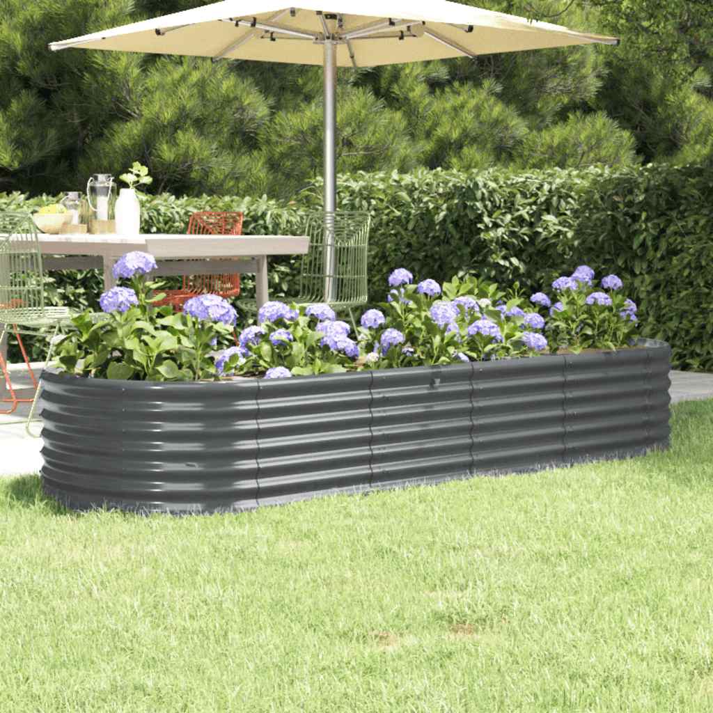 Jardinera acero galvanizado gris 140x140x68 cm