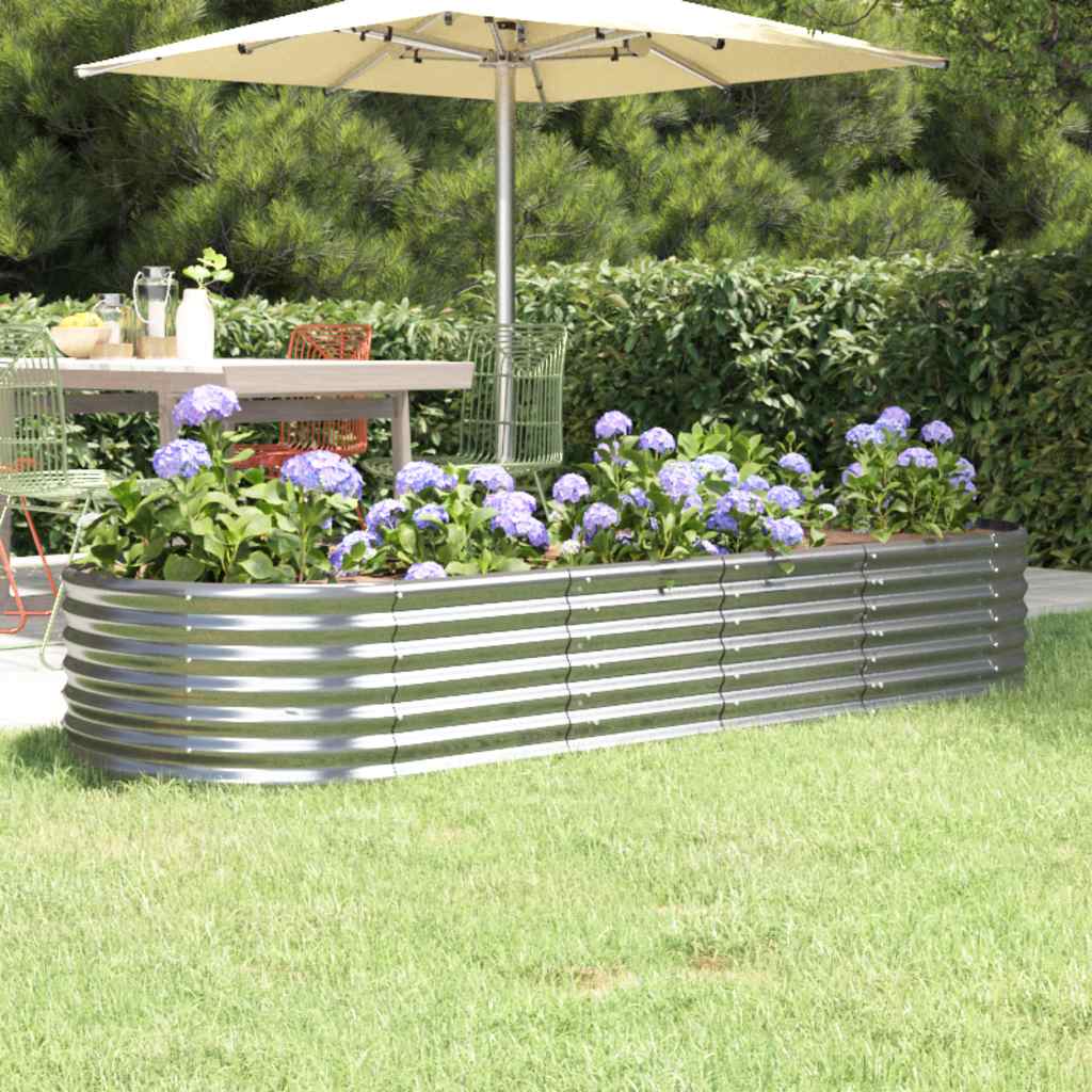 Jardinera acero galvanizado gris 140x140x68 cm