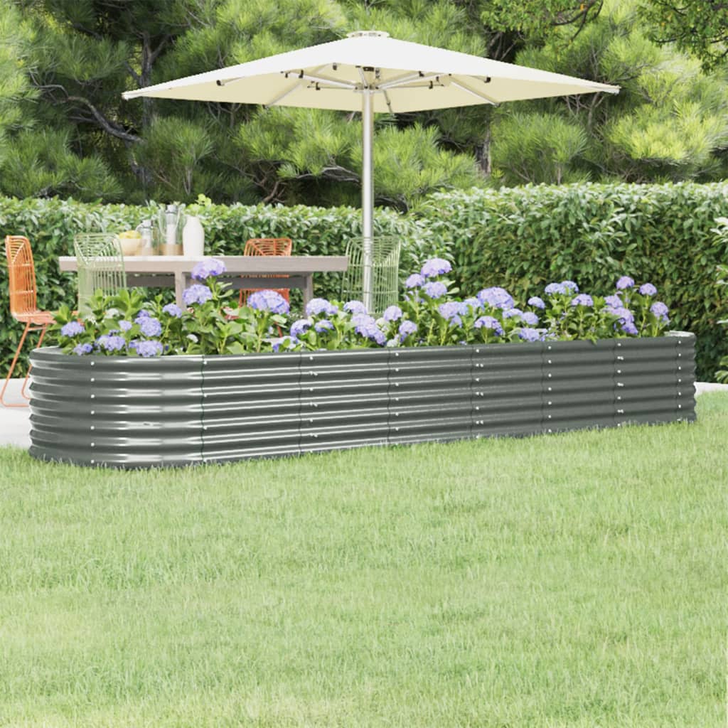 Jardinera acero galvanizado gris 140x140x68 cm