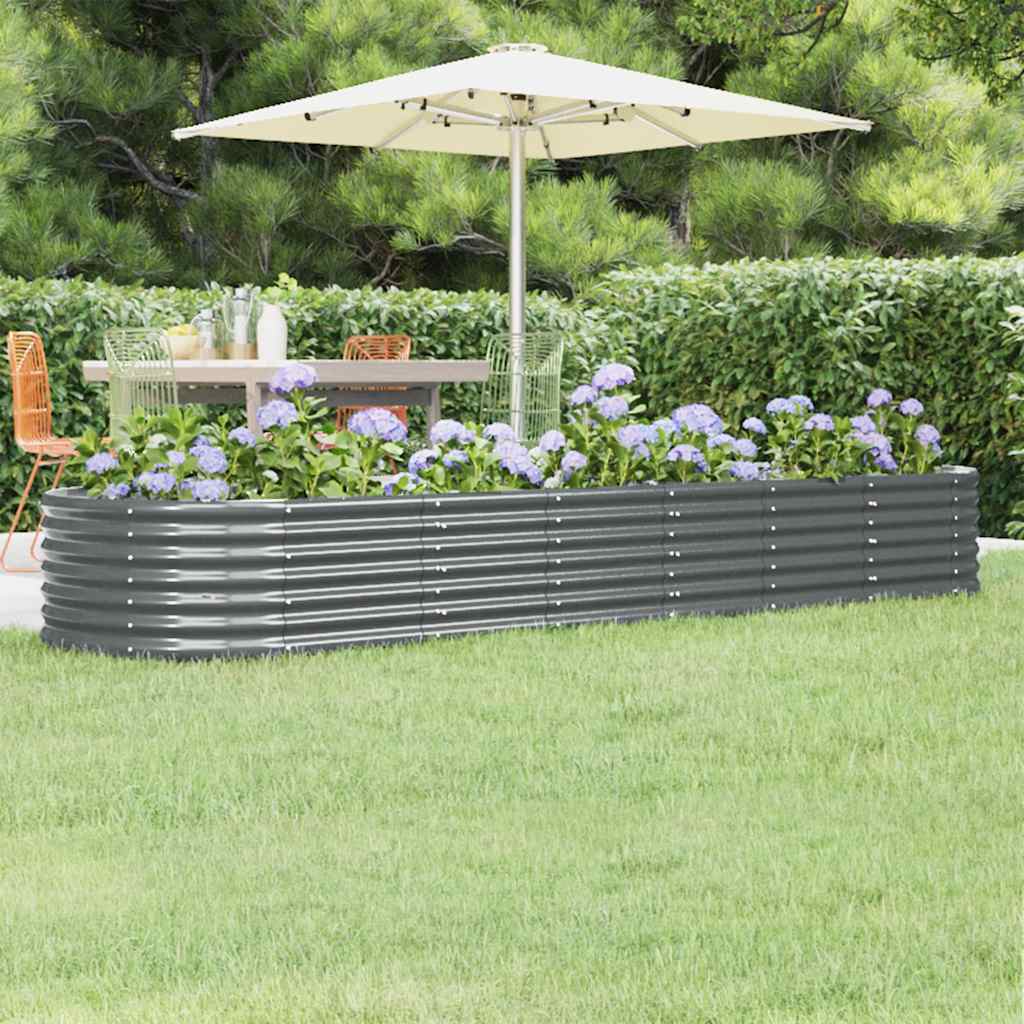 Jardinera acero galvanizado gris 140x140x68 cm