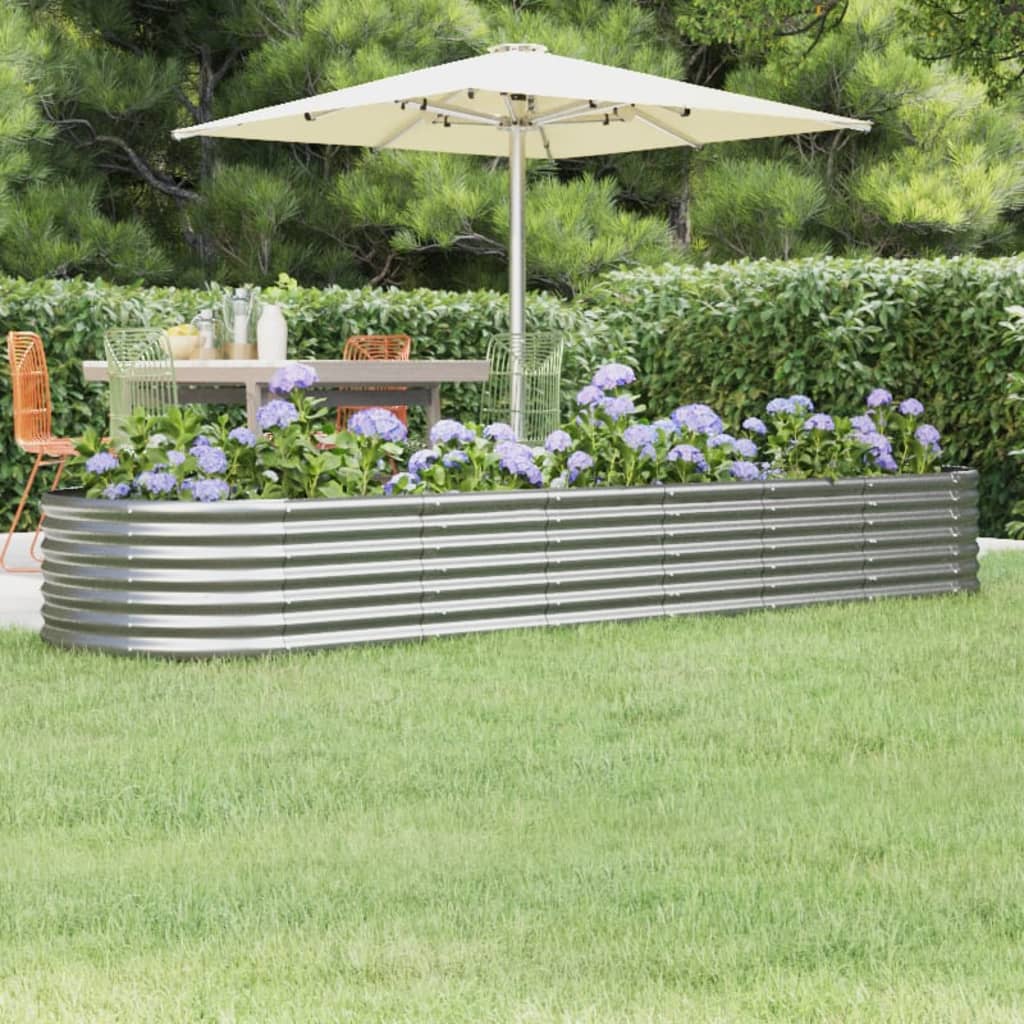Jardinera acero galvanizado gris 140x140x68 cm