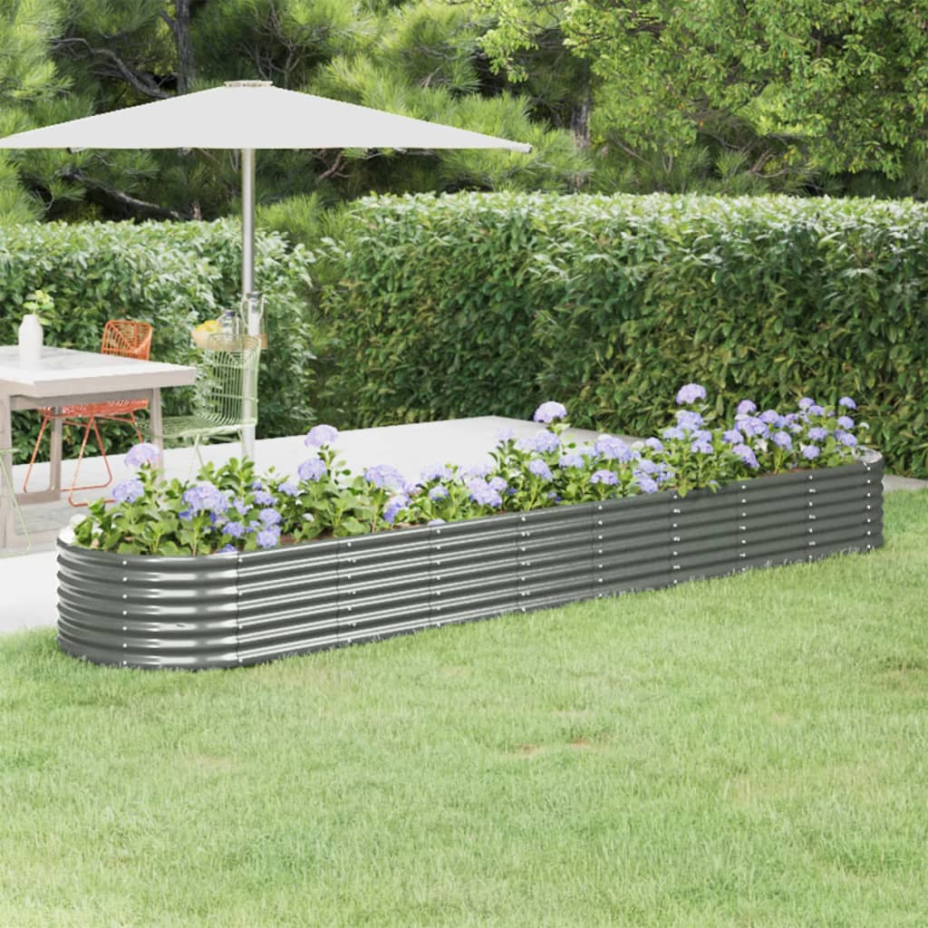 Jardinera acero galvanizado gris 140x140x68 cm