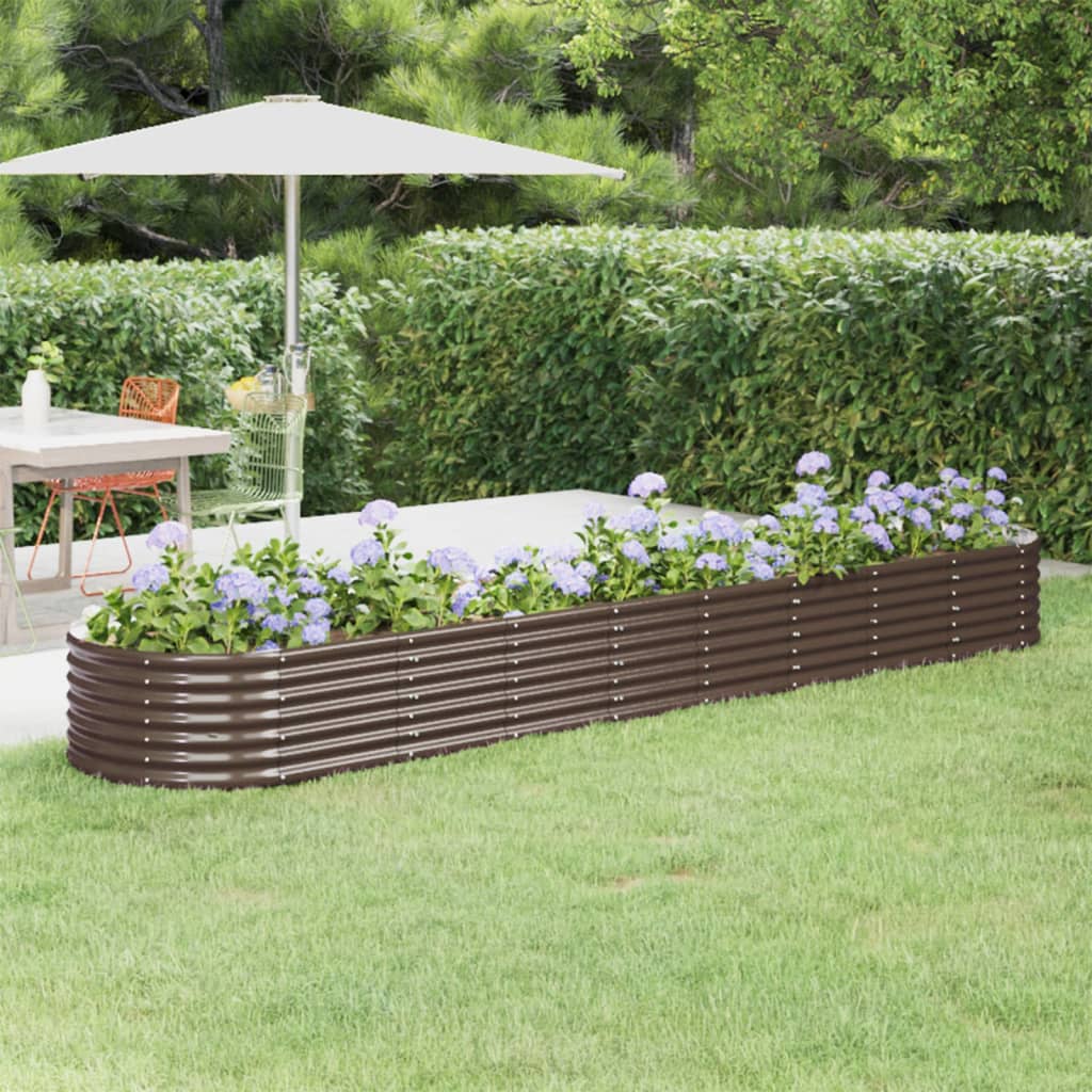 Jardinera arriate acero galvanizado antracita 322x100x68cm