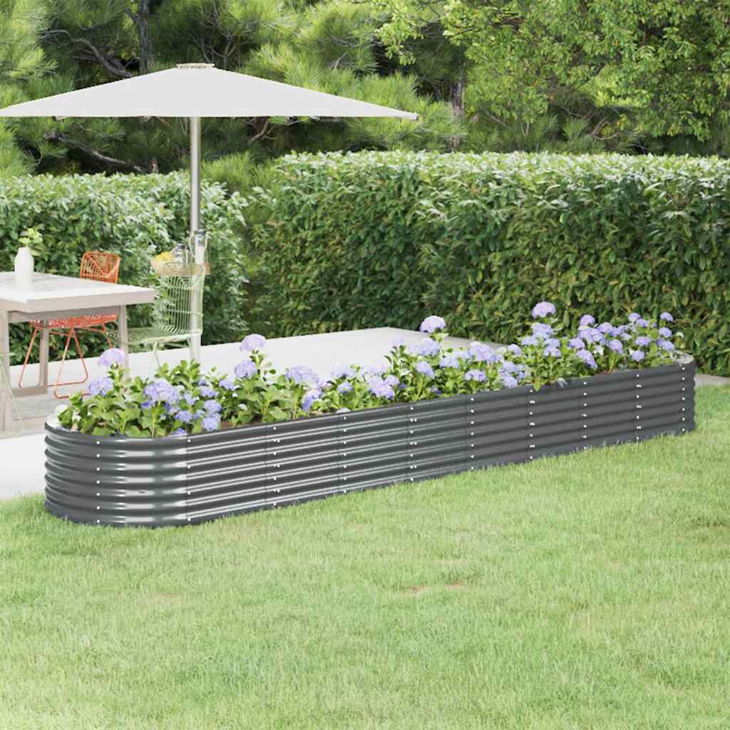 Jardinera acero galvanizado gris 140x140x68 cm